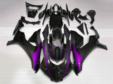 2020-2025 Yamaha YZF 1000 R1 Motorcycle Fairings - Faux Carbon Fiber Purple Stripe Canada