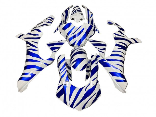 2020-2025 Yamaha YZF 1000 R1 Motorcycle Fairings - White Blue Zebra Canada