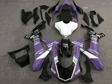 2020-2025 Yamaha YZF 1000 R1 Motorcycle Fairings - Purple White Glossy Black Sam Canada