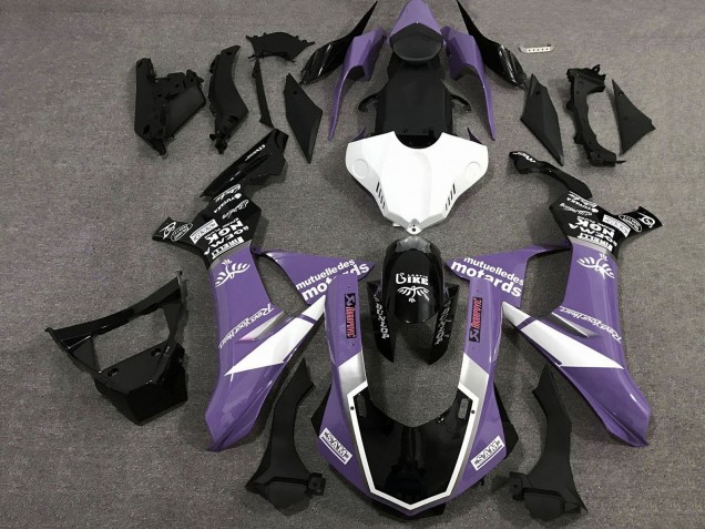 2020-2025 Yamaha YZF 1000 R1 Motorcycle Fairings - Purple White Glossy Black Sam Canada