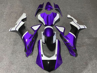 2020-2025 Yamaha YZF 1000 R1 Motorcycle Fairings - Purple White Faux Carbon Fiber Canada