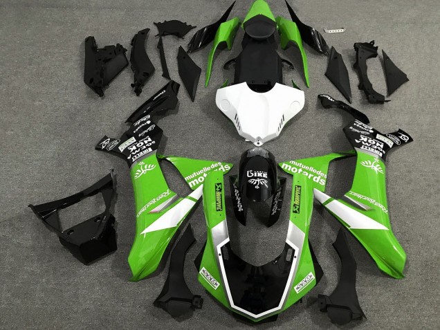 2020-2025 Yamaha YZF 1000 R1 Motorcycle Fairings - Green White Glossy Black Sam Canada
