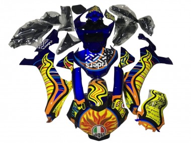 2020-2025 Yamaha YZF 1000 R1 Motorcycle Fairings - Blue Yellow Orange Tribal Sun Canada
