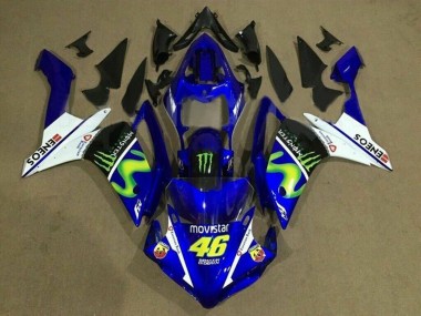 2007-2008 Yamaha YZF 1000 R1 Motorcycle Fairings - Blue White Black Green MoviStar Monster ENEOS Canada