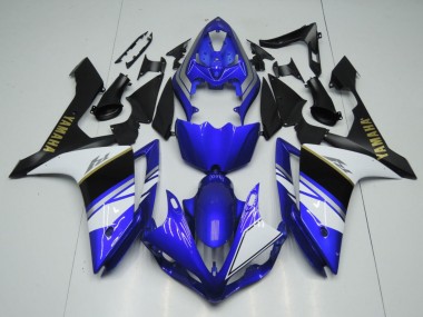 2007-2008 Yamaha YZF 1000 R1 Motorcycle Fairings - Blue White Black Gold Decal Canada