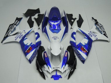 2006-2007 Suzuki GSXR 600 / GSXR 750 Motorcycle Fairings - White Blue Black Corona Extra Motul Canada