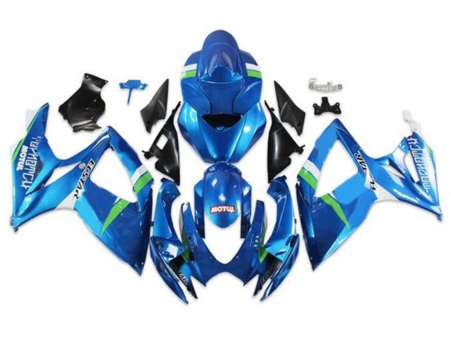 2006-2007 Suzuki GSXR 600 / GSXR 750 Motorcycle Fairings - Blue Green White Ecstar Canada