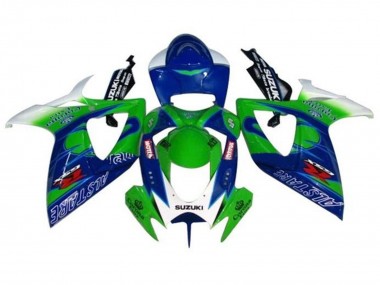 2006-2007 Suzuki GSXR 600 / GSXR 750 Motorcycle Fairings - White Blue Green Alstare Canada