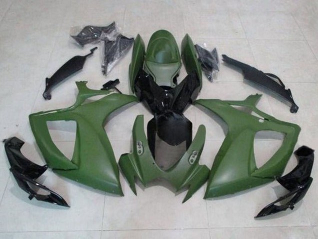 2006-2007 Suzuki GSXR 600 / GSXR 750 Motorcycle Fairings - Army Green Glossy Black Canada