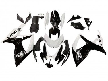 2006-2007 Suzuki GSXR 600 / GSXR 750 Motorcycle Fairing - White Glossy Black Canada