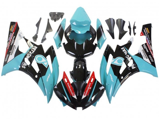 2006-2007 Yamaha YZF R6 Motorcycle Fairings - Light Blue Red White Black Petronas Canada