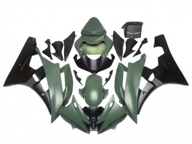 2006-2007 Yamaha YZF R6 Motorcycle Fairings - Army Green Matte Black Canada