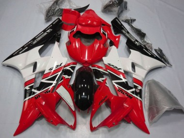 2006-2007 Yamaha YZF R6 Motorcycle Fairings - Red White Glossy Black Michelin Motul Canada