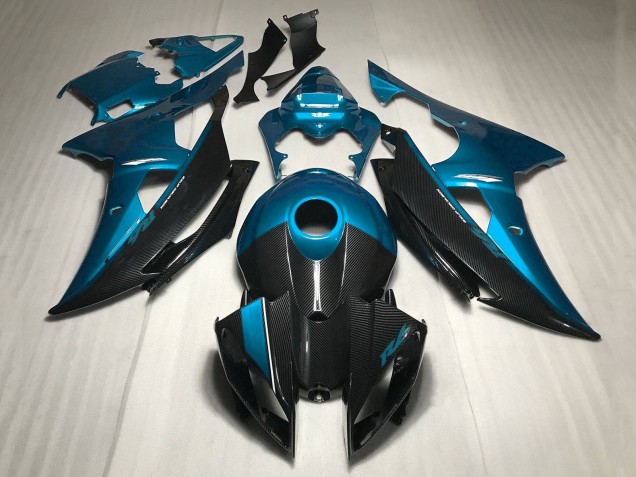 2008-2016 Yamaha YZF R6 Motorcycle Fairings - Blue Carbon Fiber Style Canada
