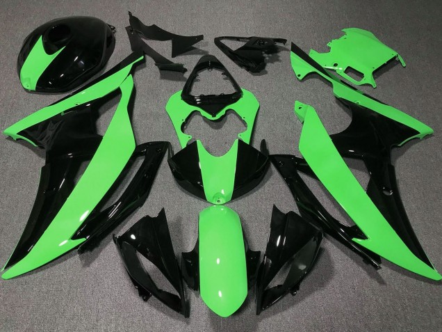 2008-2016 Yamaha YZF R6 Motorcycle Fairings - Green Glossy Black Canada