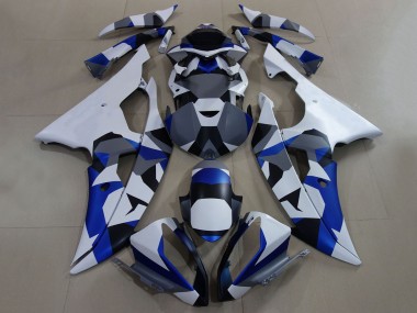 2008-2016 Yamaha YZF R6 Motorcycle Fairings - White Blue Grey Camouflage Canada