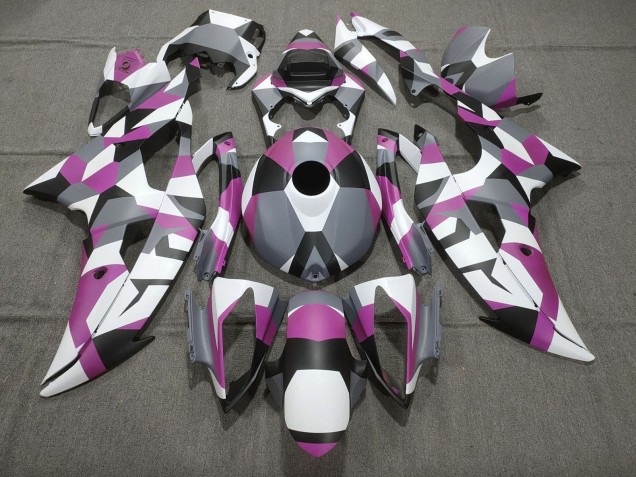2008-2016 Yamaha YZF R6 Motorcycle Fairings - White Pink Grey Black Camouflage Canada