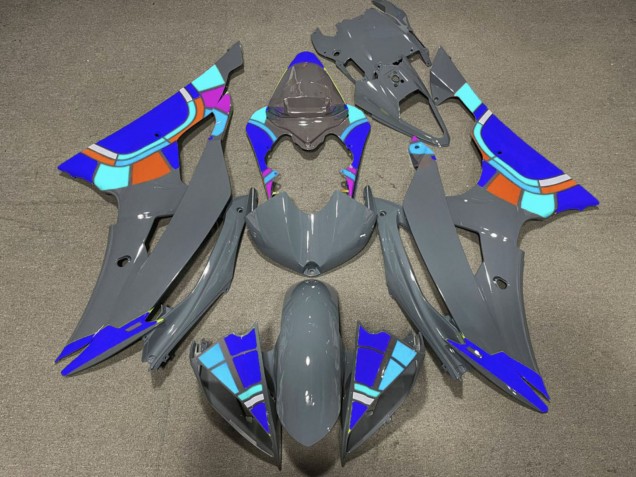 2008-2016 Yamaha YZF R6 Motorcycle Fairings - Nardo Grey Blue Color Wheel Canada