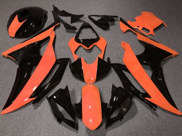 2008-2016 Yamaha YZF R6 Motorcycle Fairings - Orange Glossy Black Canada