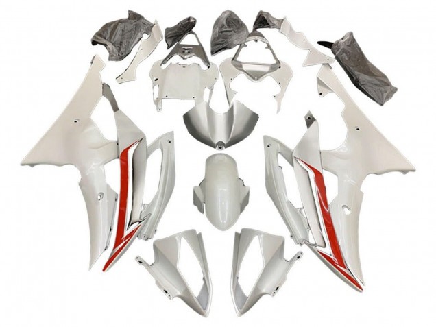 2008-2016 Yamaha YZF R6 Motorcycle Fairing Kits - Pearl White Red Canada
