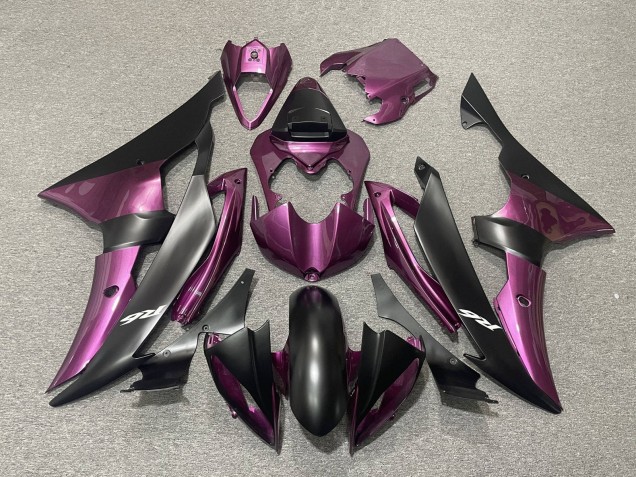 2008-2016 Yamaha YZF R6 Motorcycle Fairings - Purple Matte Black Canada