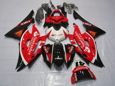 2008-2016 Yamaha YZF R6 Motorcycle Fairings - White Red Black Santander Canada