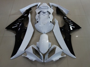 2008-2016 Yamaha YZF R6 Motorcycle Fairings - White Glossy Black Canada