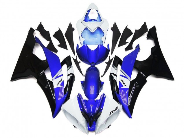 2008-2016 Yamaha YZF R6 Motorcycle Fairings - White Blue Black Canada