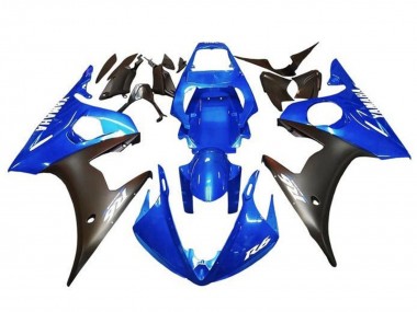 2003-2004 Yamaha YZF R6 Motorcycle Fairings - Blue Matte Black White Decals Canada