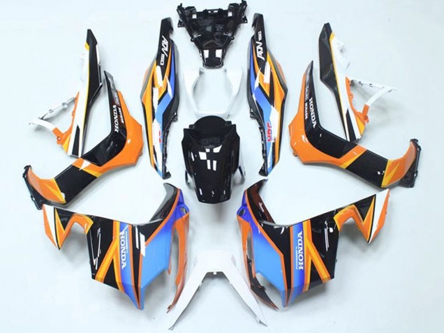 2018-2021 Honda ADV150 Motorcycle Fairings - Blue Orange Glossy Black Canada