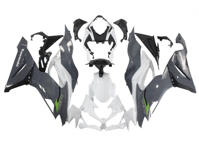2019-2022 Kawasaki ZX6R Motorcycle Fairings - White Grey Green Canada
