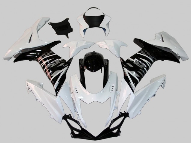 2011-2024 Suzuki GSXR 600/750 Motorcycle Fairing - White Glossy Black Canada