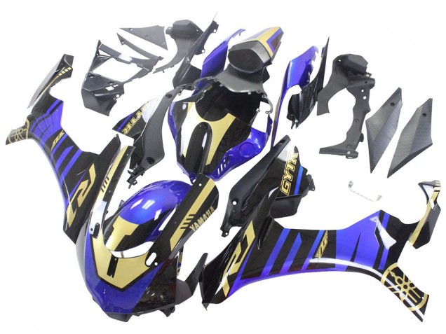 2015-2019 Yamaha YZF R1 Motorcycle Fairings - Blue Gold Black Canada