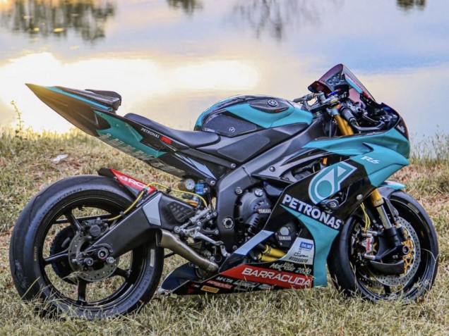 2008-2016 Yamaha YZF R6 Motorcycle Fairings - Light Green White Black Petronas Canada