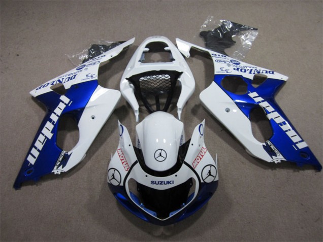 2000-2002 Suzuki GSXR 1000 Motorcycle Fairings - White Blue Jordan Motul Canada