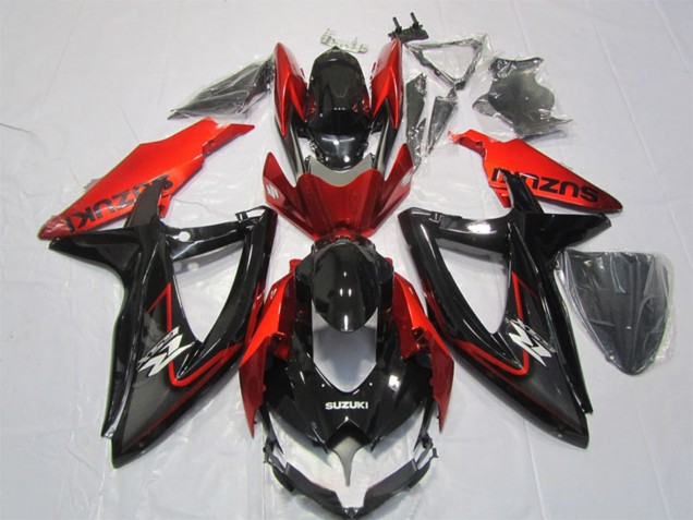 2007-2008 Suzuki GSXR 1000 Motorcycle Fairing - Glossy Black Red Canada
