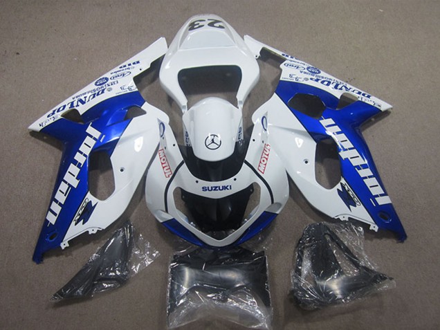 2001-2003 Suzuki GSXR 600 Motorcycle Fairings - White Blue Jordan Motul Canada