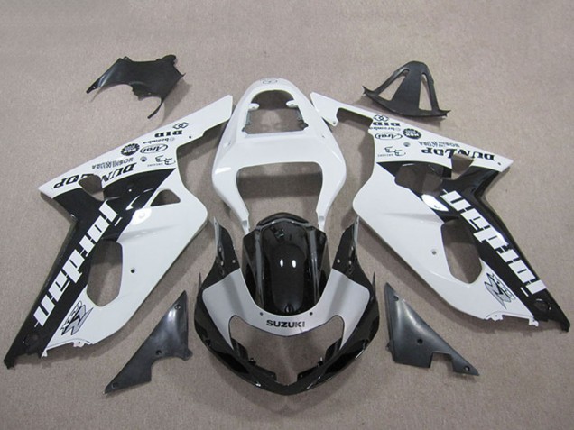 2001-2003 Suzuki GSXR 600 Motorcycle Fairings - White Glossy Black Jordan Canada