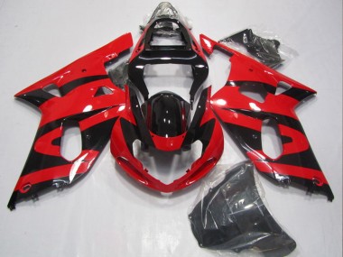 2001-2003 Suzuki GSXR 600 Motorcycle Fairings - Red Glossy Black Canada