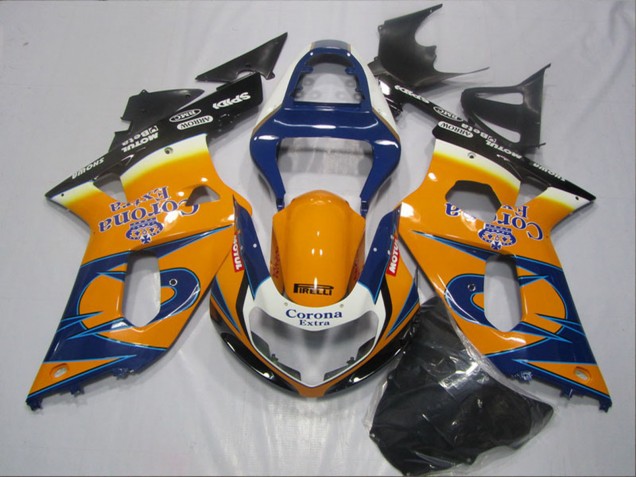 2001-2003 Suzuki GSXR 600 Motorcycle Fairings - Orange Blue Black Corona Extra Canada