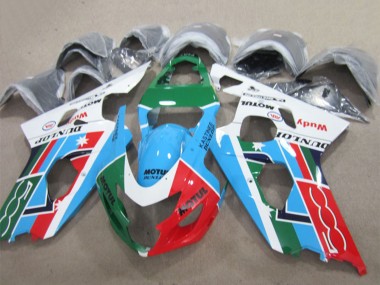 2004-2005 Suzuki GSXR 600 Motorcycle Fairings - White Blue Green Red Motul Canada