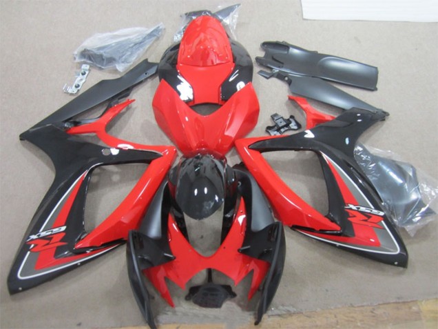 2006-2007 Suzuki GSXR 600 Motorcycle Fairings - Red Black Canada