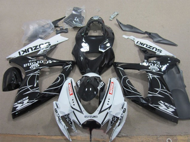 2006-2007 Suzuki GSXR 600 Motorcycle Fairings - White Black Corona Extra Motul Canada