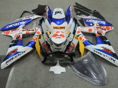 2008-2010 Suzuki GSXR 600 Motorcycle Fairings - White Blue Orange Alstare Dark Dog Canada