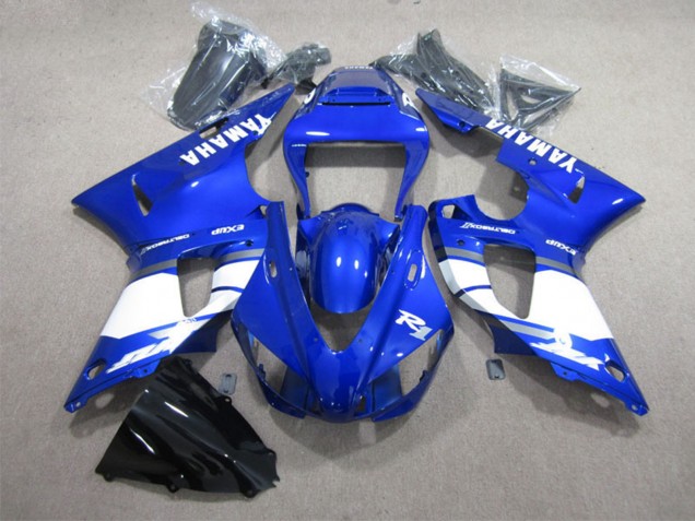 1998-1999 Yamaha YZF R1 Motorcycle Fairings - Blue White with Decal Canada