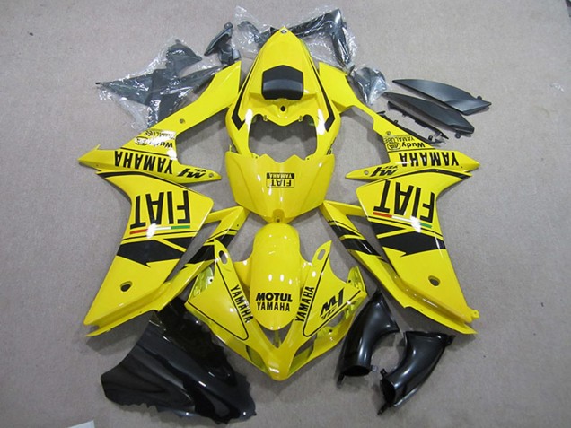 2007-2008 Yamaha YZF R1 Motorcycle Fairings - Yellow Black Motul Fiat Canada