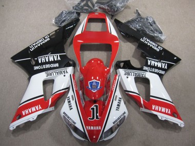 2009-2011 Yamaha YZF R1 Motorcycle Fairings - White Red Black Bridgestone Yamalube Semakin Didepan Canada