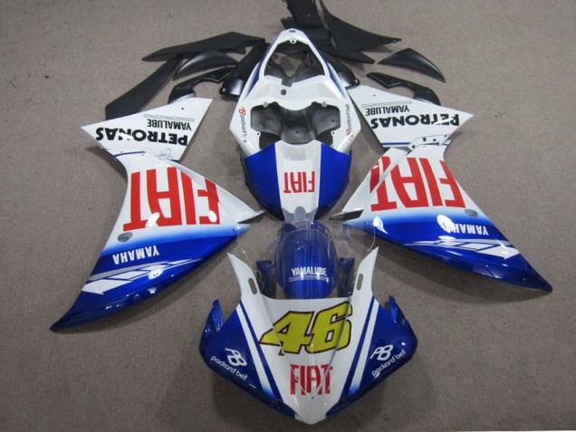 2009-2011 Yamaha YZF R1 Motorcycle Fairings - White Blue Red Fiat 46 Canada