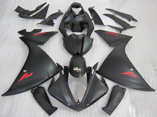2009-2011 Yamaha YZF R1 Motorcycle Fairings - Matte Black Red Decal Canada