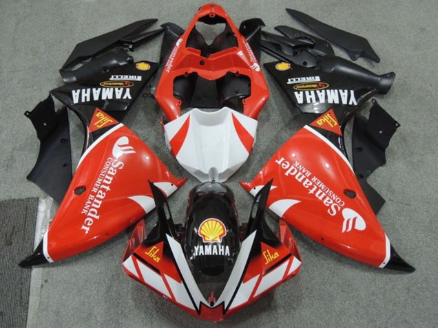 2009-2011 Yamaha YZF R1 Motorcycle Fairings - Red White Black Santander Red Canada